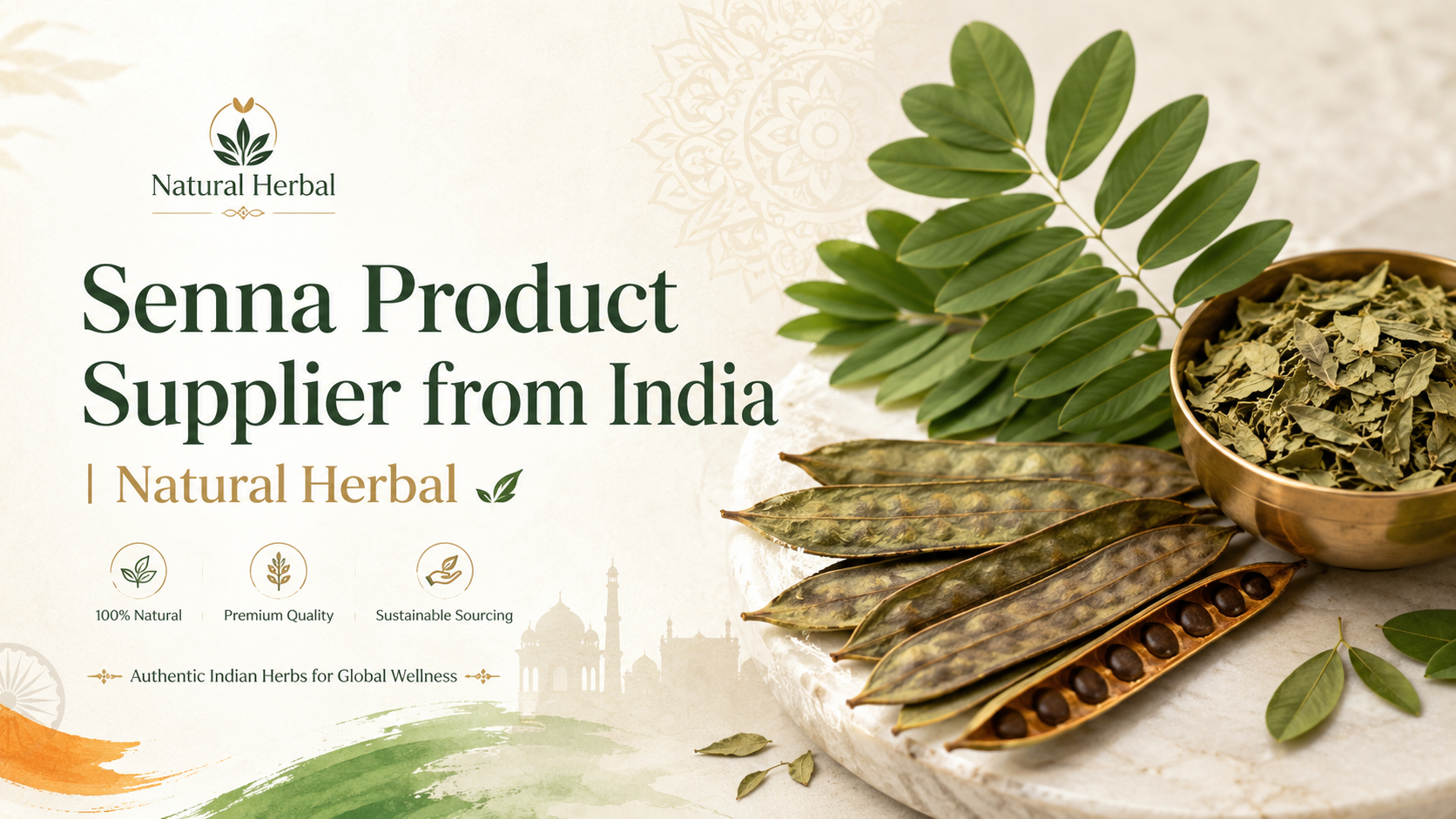 Dry senna leaves packed for export by a trusted senna products supplier in India